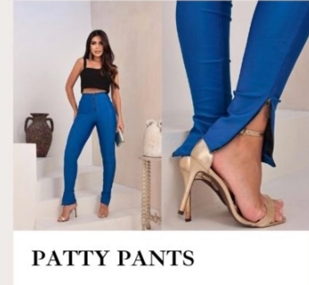 Patty High Rise Compression Style Pants. Available in Blue Fits sizes XS-M sizes 1-6