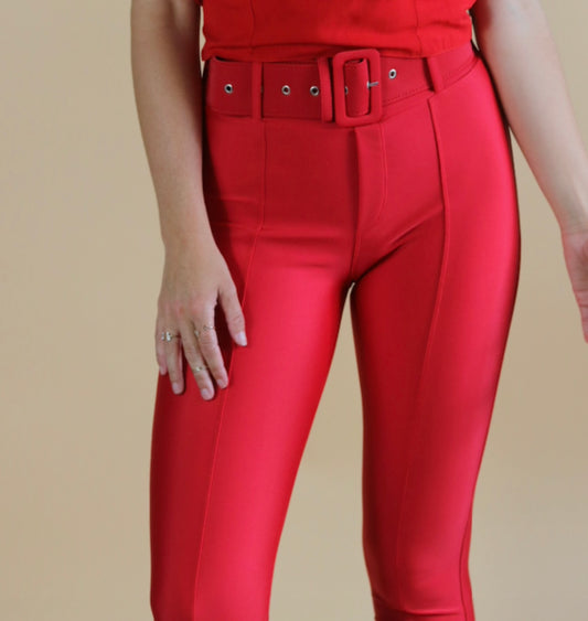 Victoria High Rise Style Pants Red