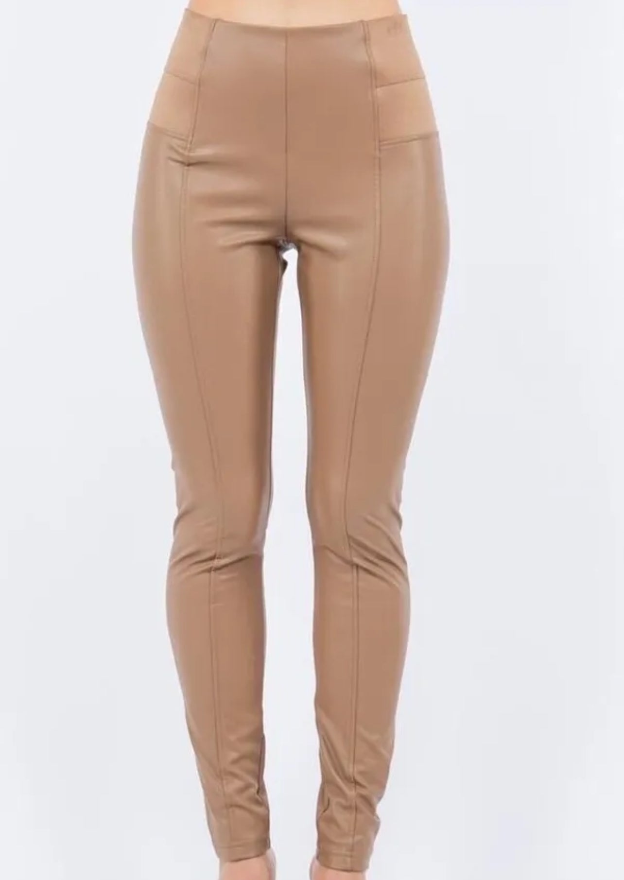 Faux leather cappuccino High Rise Leggings