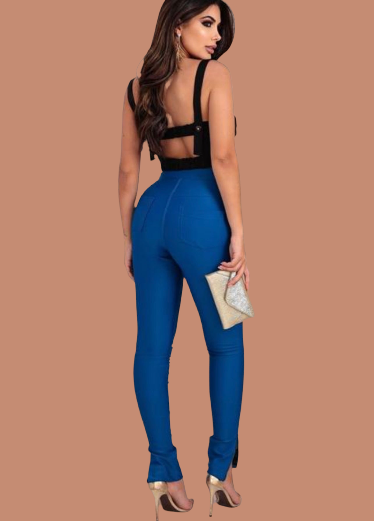 Patty High Rise Compression Style Pants. Available in Blue Fits sizes XS-M sizes 1-6